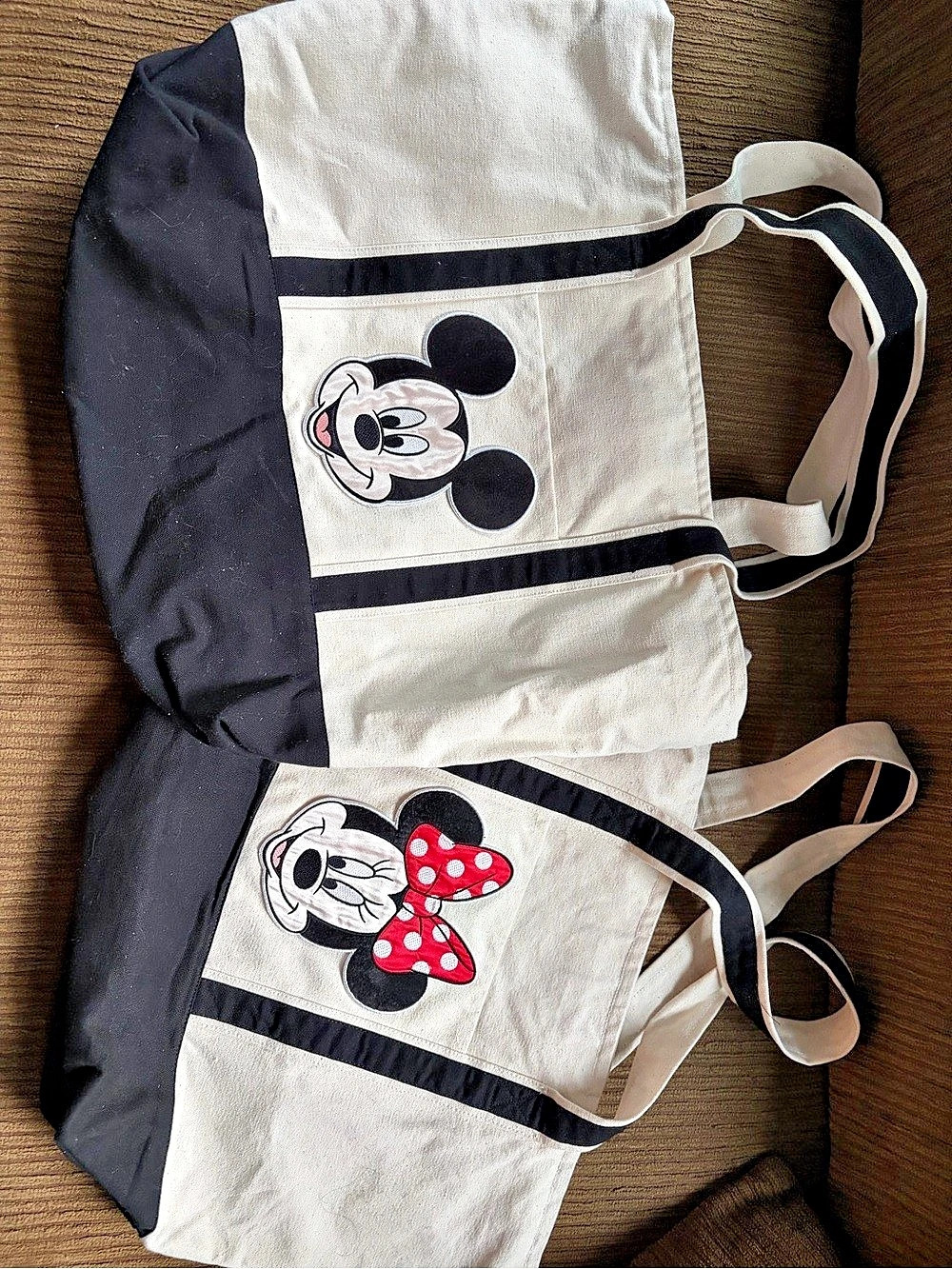 Disney Mickey and Minnie tote bag Black & Cream large heavy duty Tote Bag
